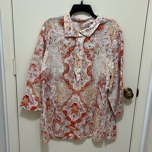 Chico’s collared tunic. Chico’s size 3 comparable to 16-18.
